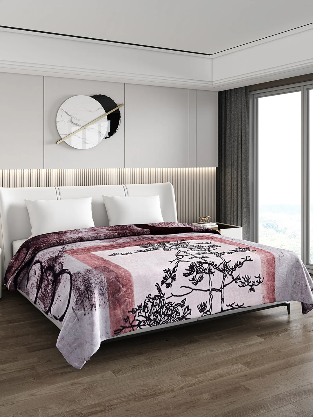 Printed Double Bed Blanket for Heavy Winter -2 Ply