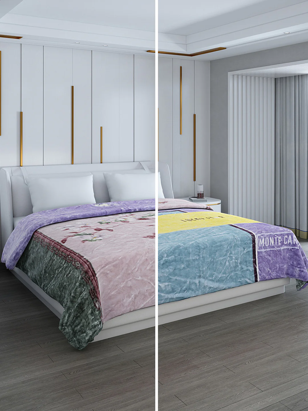 Printed Double Bed Blanket for Heavy Winter -2 Ply