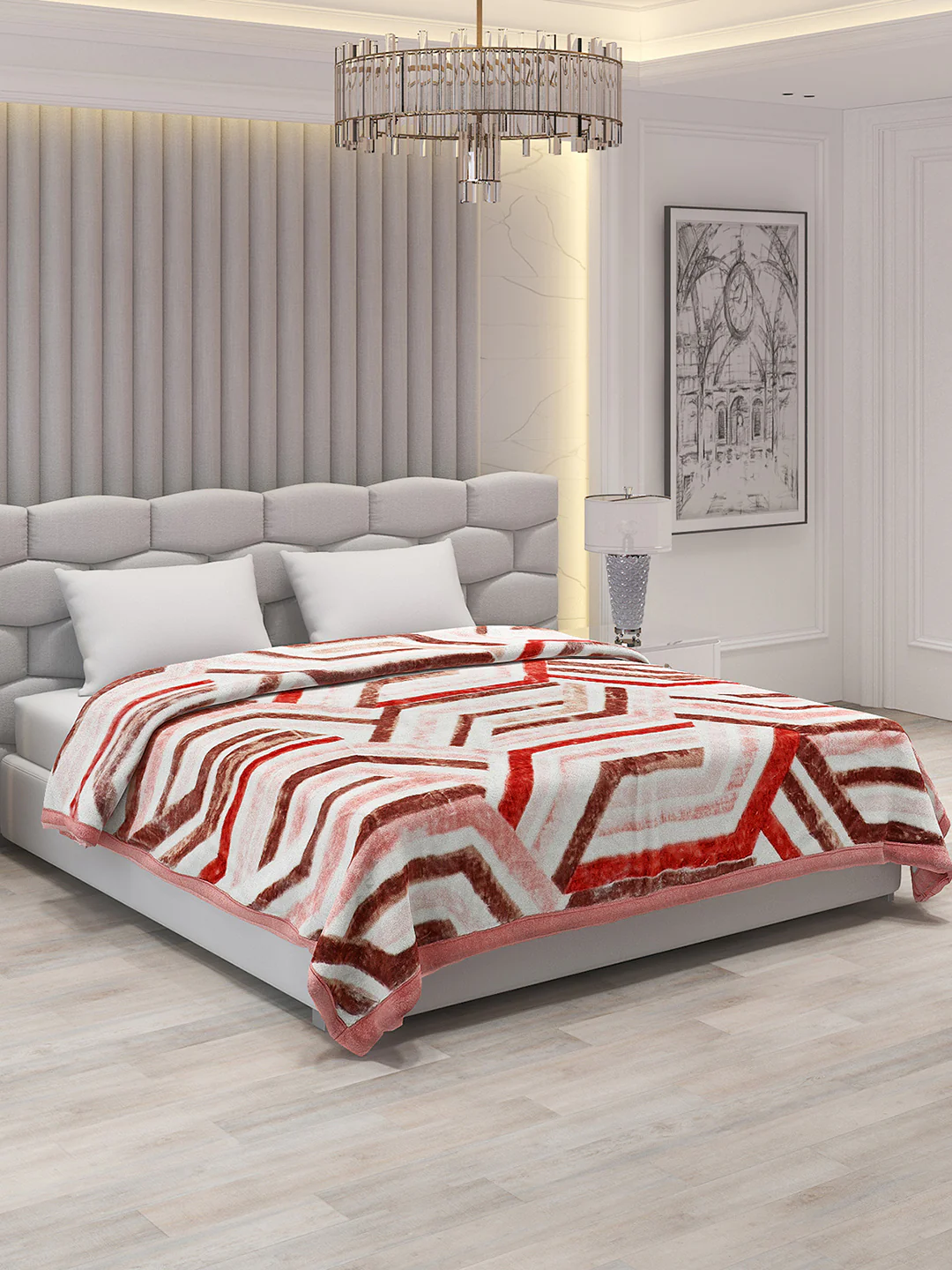 Printed Double Bed Blanket for Heavy Winter -3 Ply