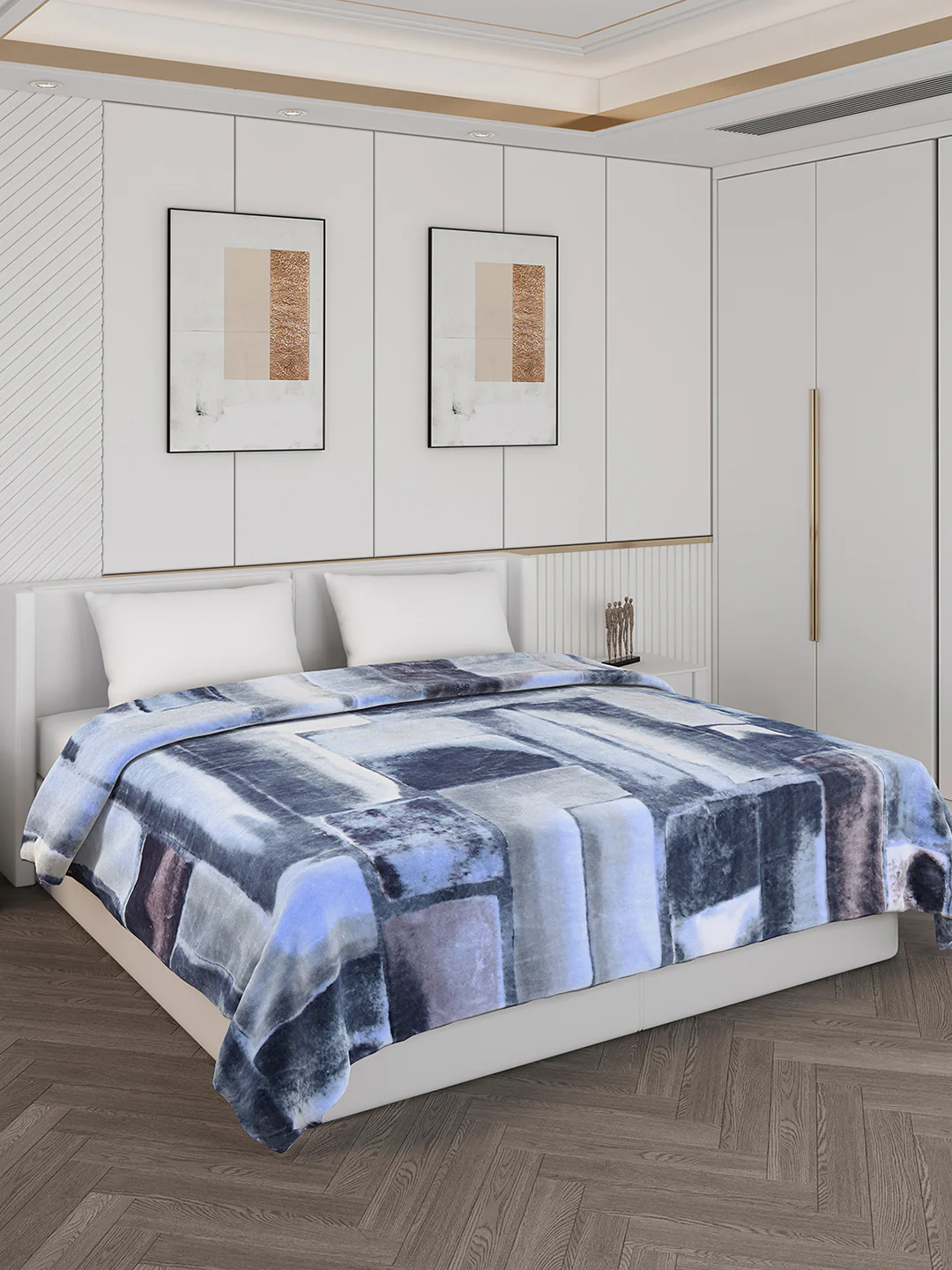 Printed Double Bed Blanket for Mild Winter -1 Ply