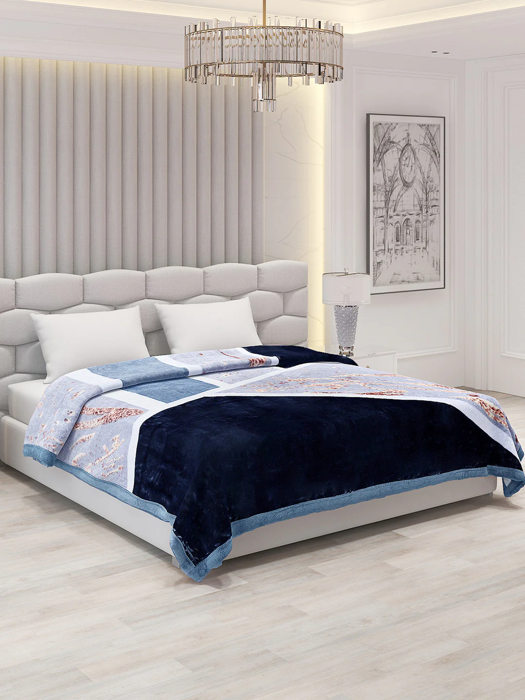Printed Double Bed Blanket for Mild Winter -2 Ply