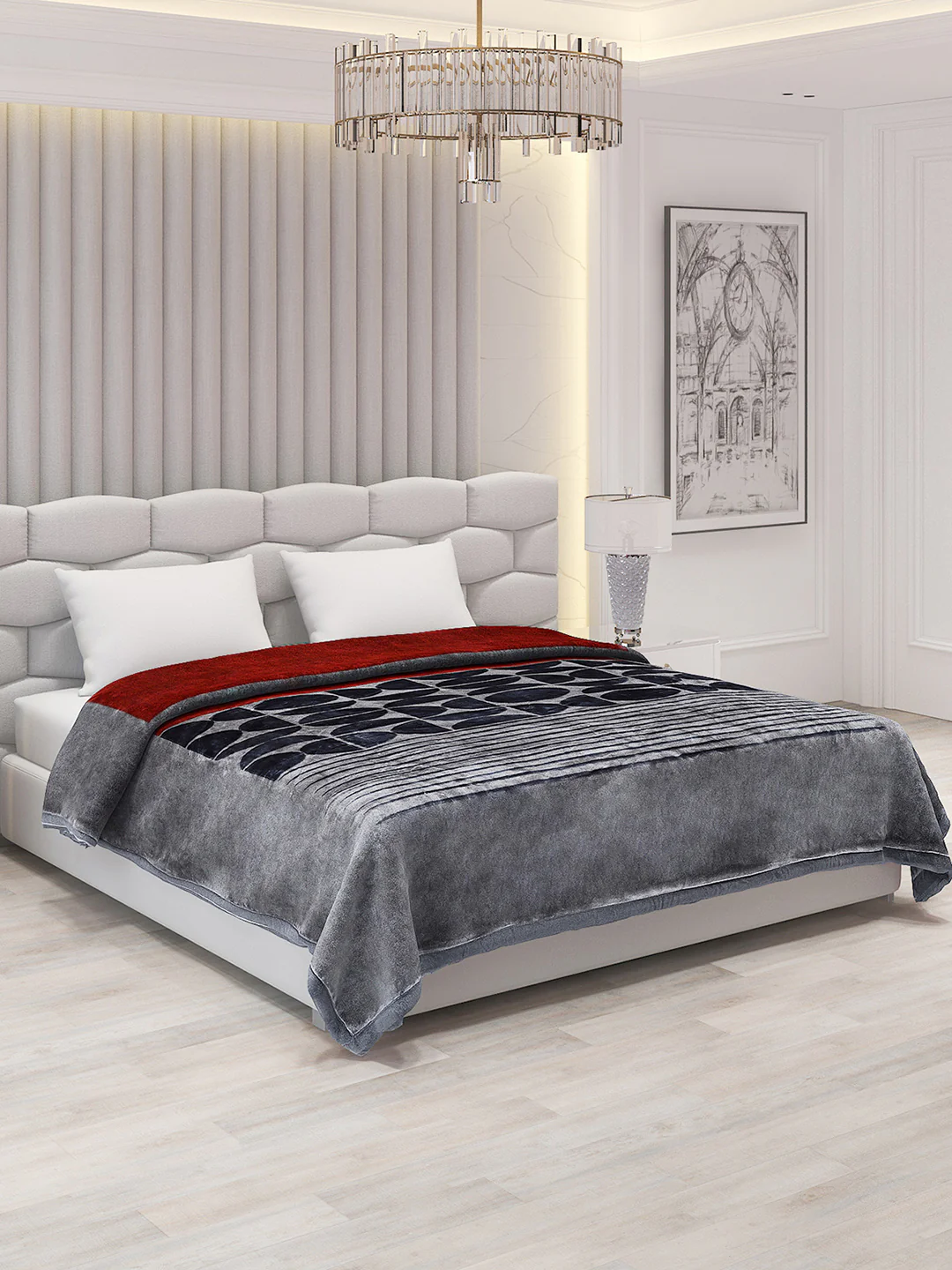 Printed Double Bed Blanket for Mild Winter -2 Ply