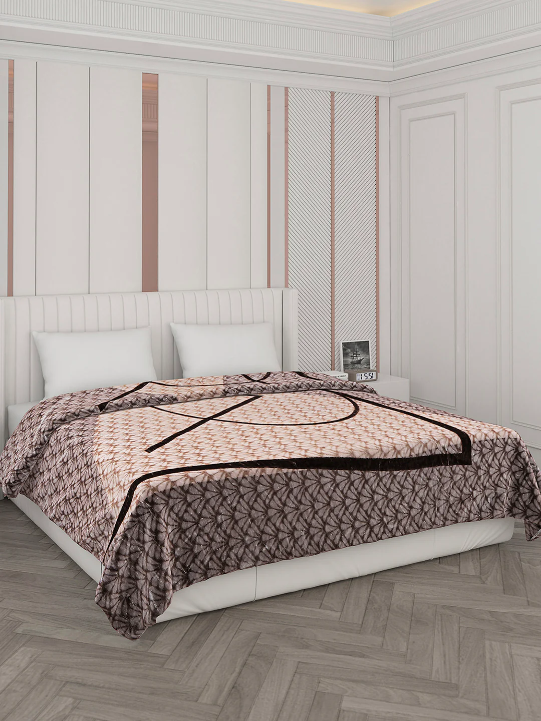 Printed Double Bed Blanket for Mild Winter -2 Ply