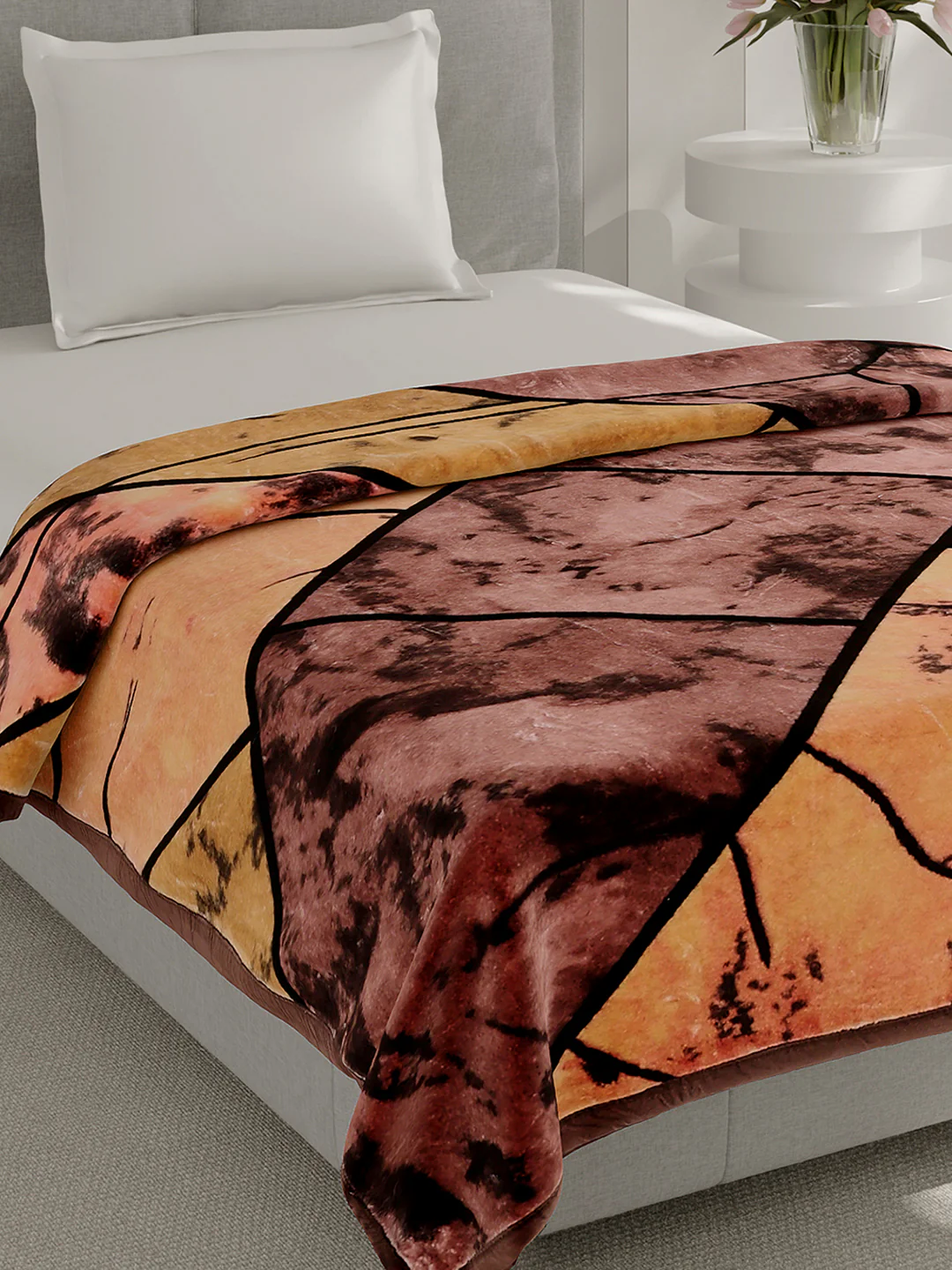 Printed Single Bed 1 Ply, 625 GSM Mink Blanket for Mild Winter - (Impact Pvc)