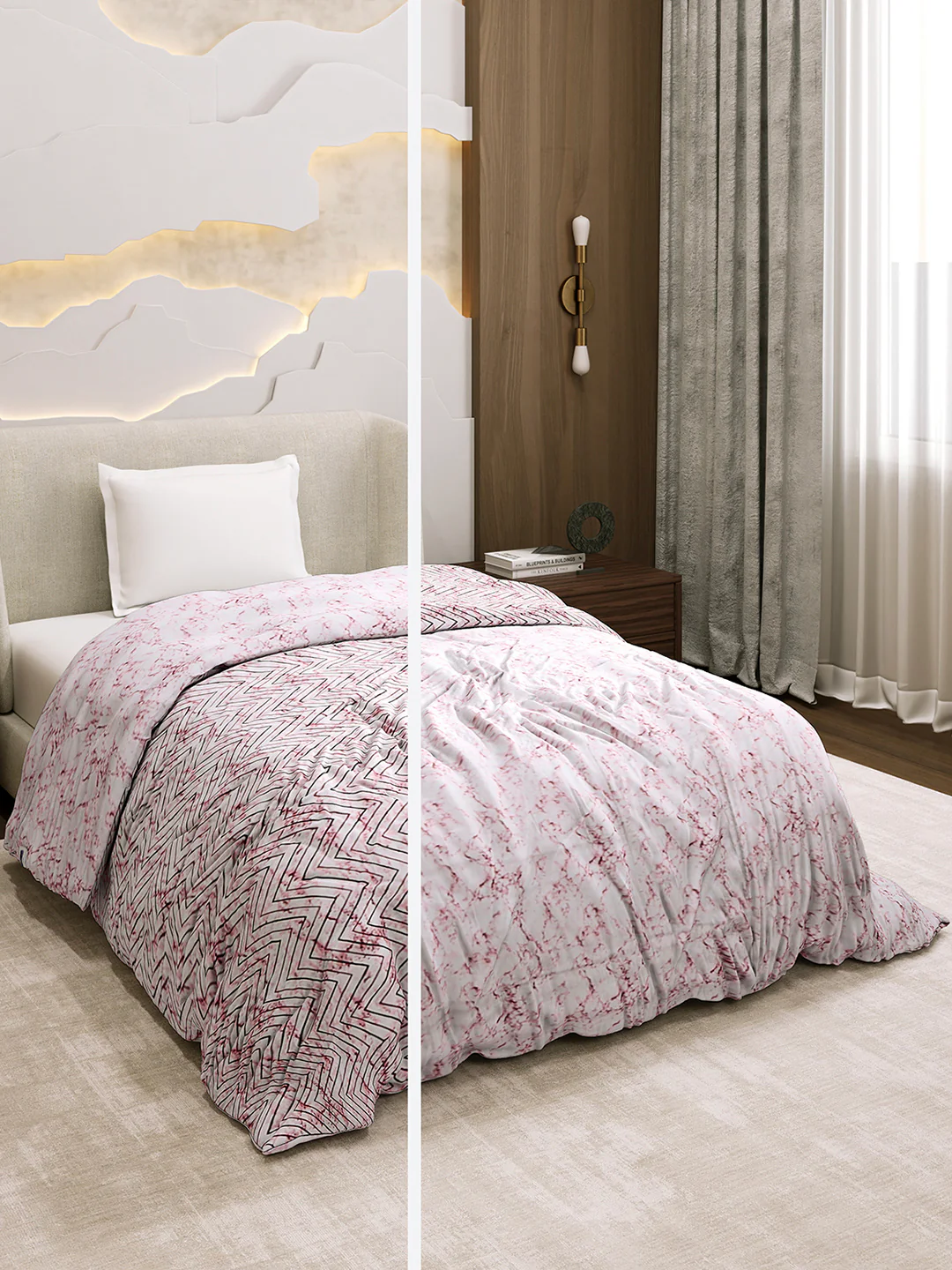 Printed Single Bed 1 Ply Dohar for Mild Winter - (Daisy)