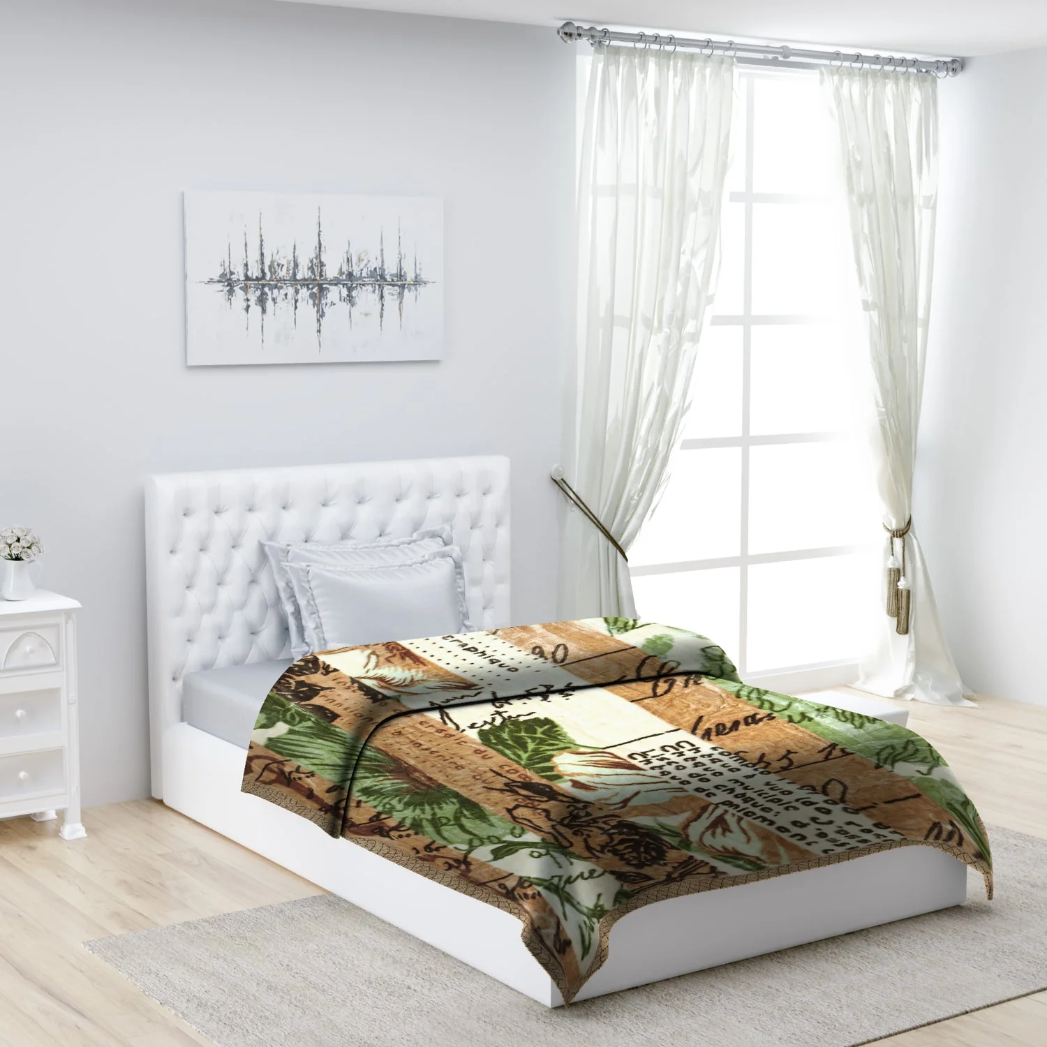 Printed Single Bed 1022 GSM Blanket Lucas 2 Ply (Weight 3.6 kg)