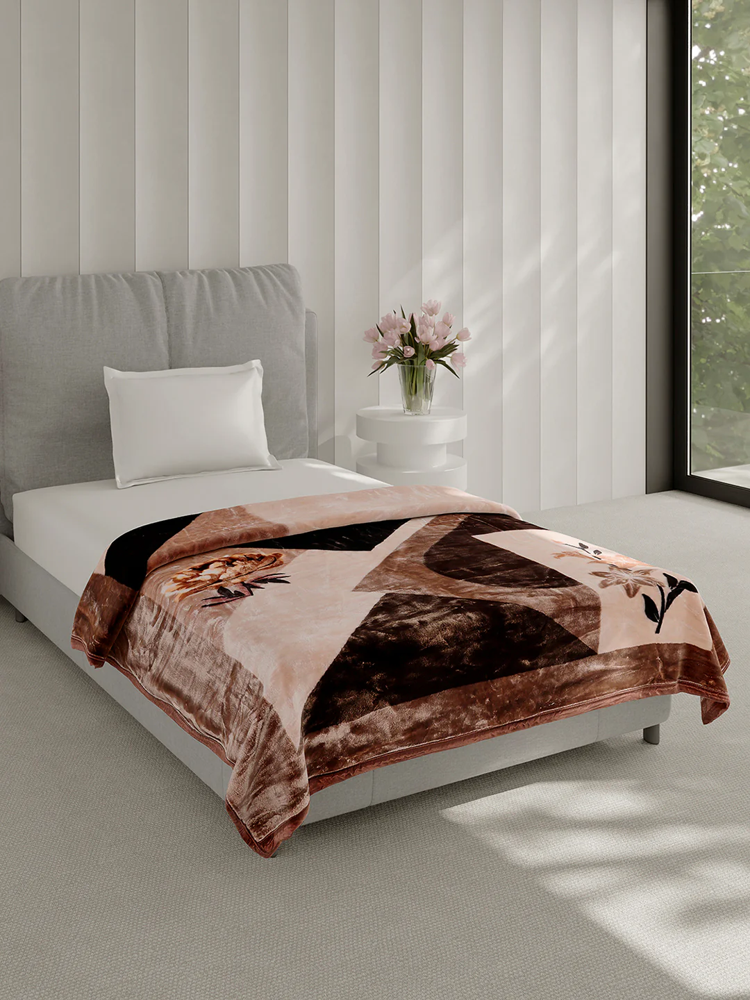 Printed Single Bed 2 Ply, 895 GSM Blanket for Heavy Winter - (Lavish Pvc) - Image 4