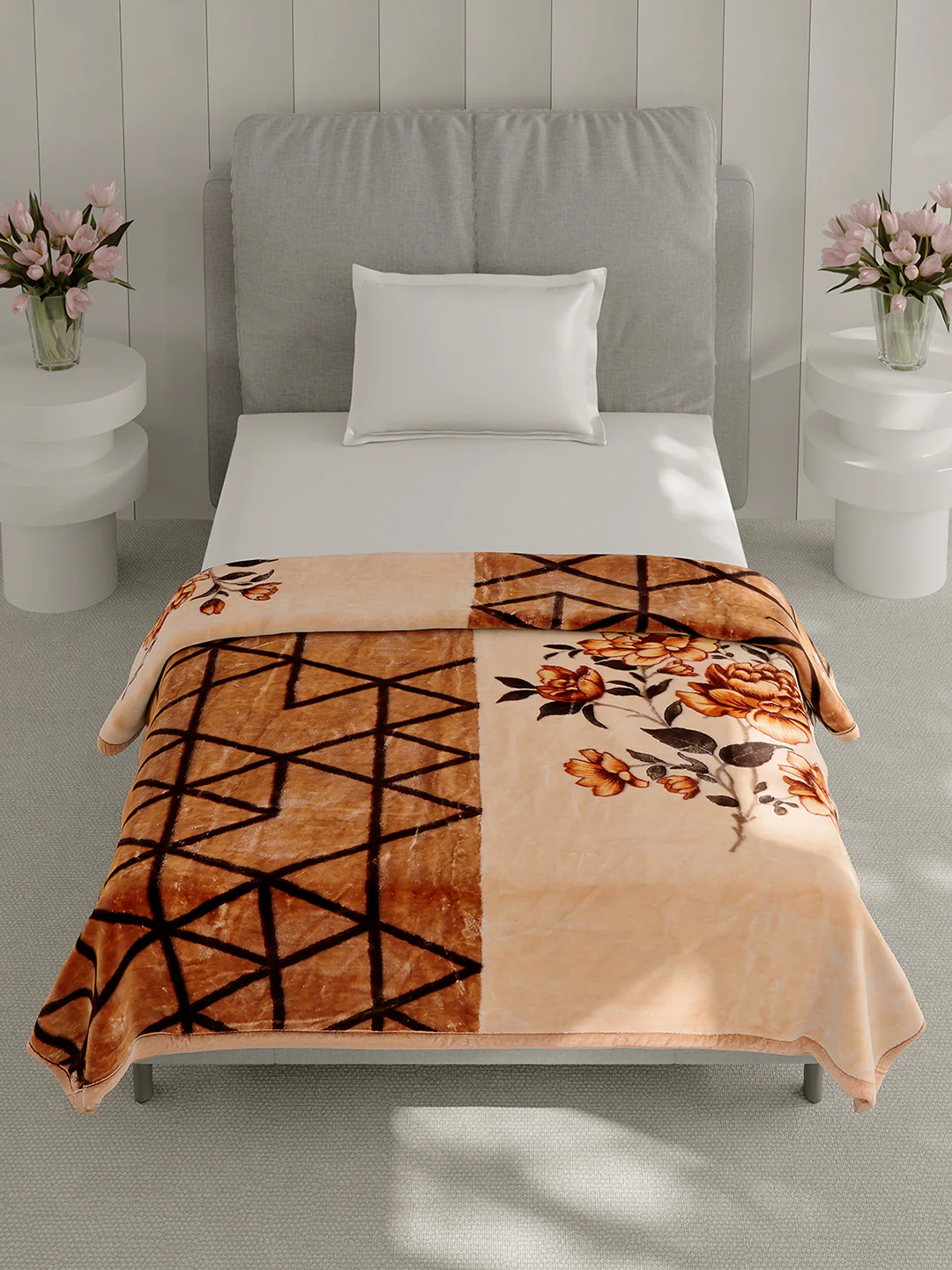 Printed Single Bed 2 Ply, 895 GSM Blanket for Heavy Winter - (Lavish Pvc) - Image 3