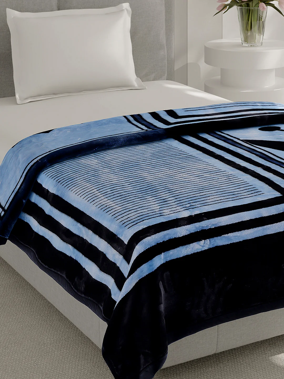 Printed Single Bed 2 Ply, 895 GSM Blanket for Heavy Winter - (Lavish Pvc)