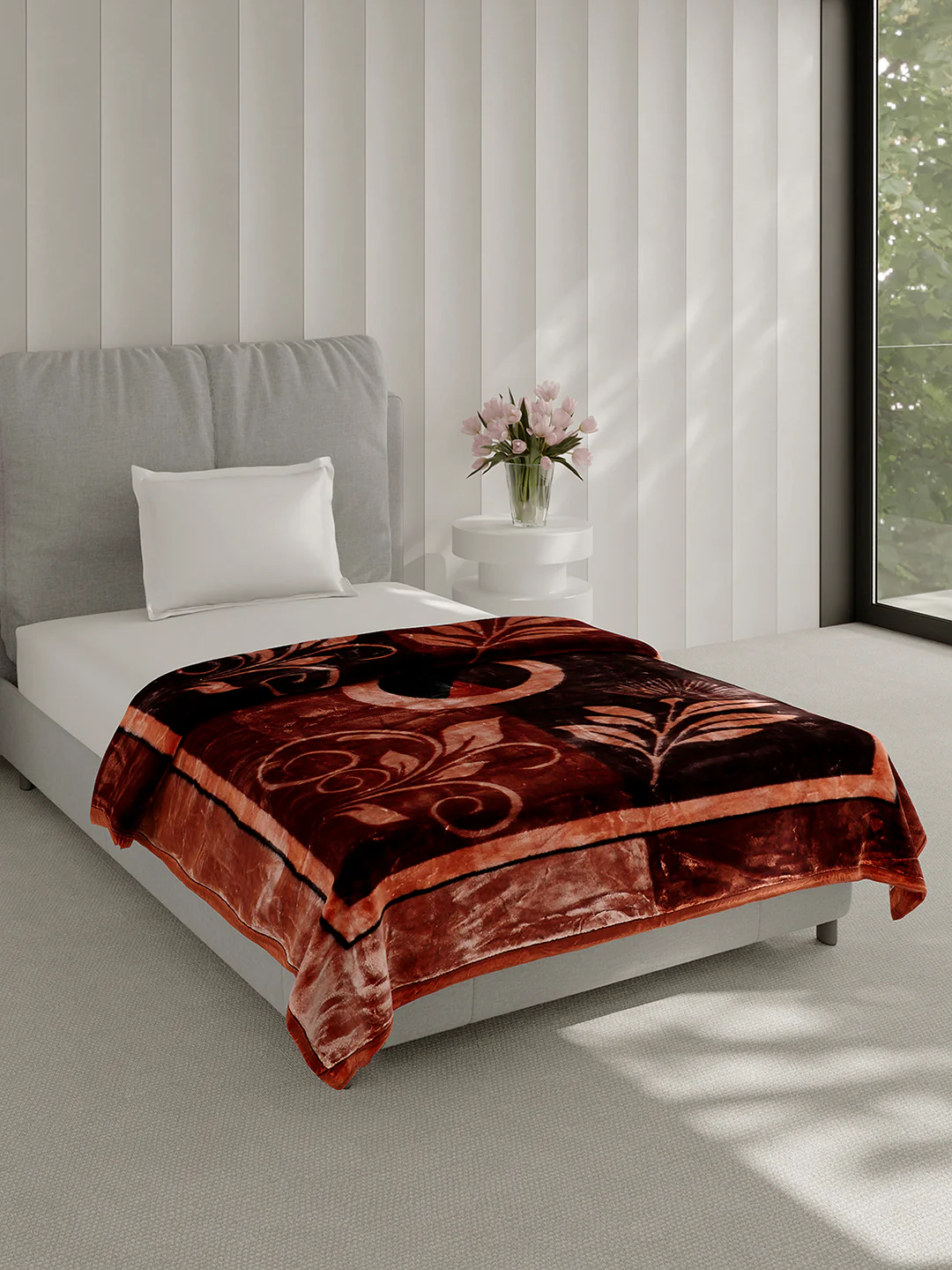 Printed Single Bed 2 Ply, 895 GSM Blanket for Heavy Winter - (Lavish Pvc) - Image 4