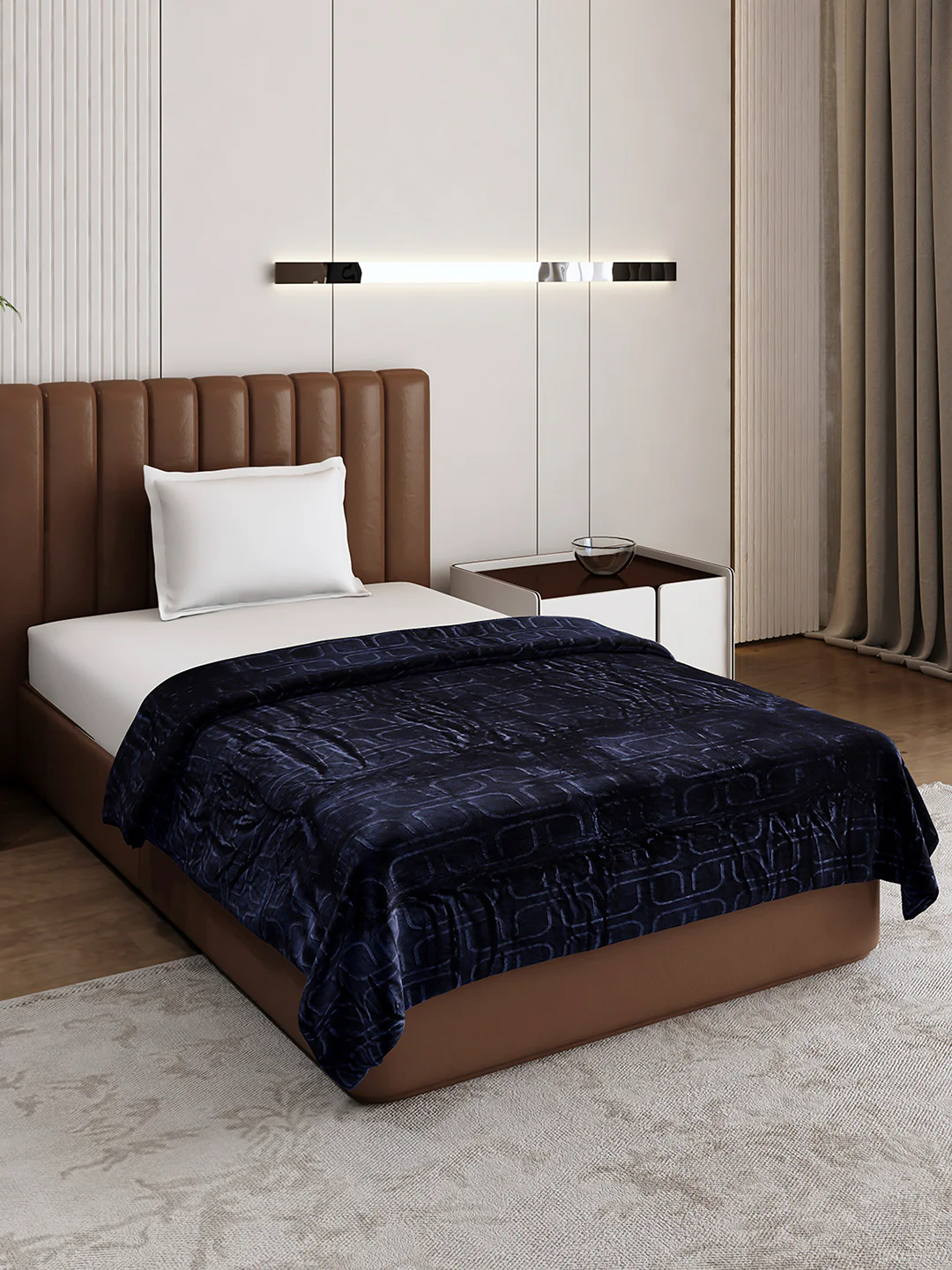 Printed Single Bed 210 GSM Blanket for AC Room - (Terra)
