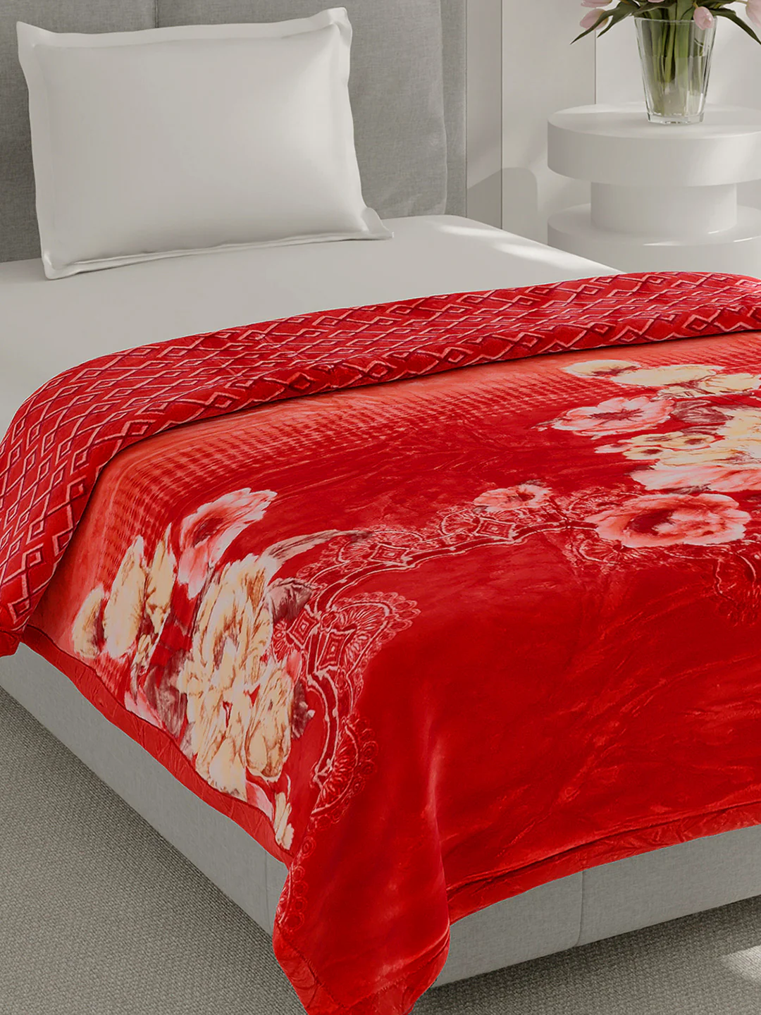 Printed Single Bed 3 Ply, 909 GSM Blanket for Heavy Winter - (Umang)