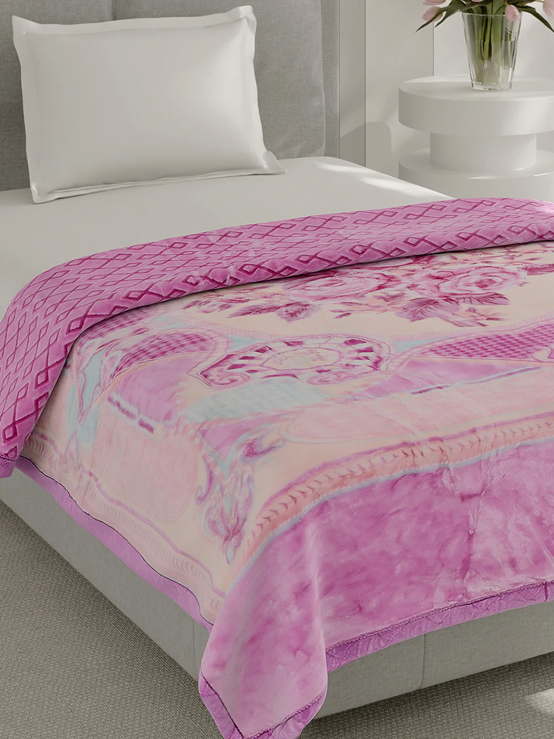 Printed Single Bed 3 Ply, 909 GSM Blanket for Heavy Winter - (Umang)
