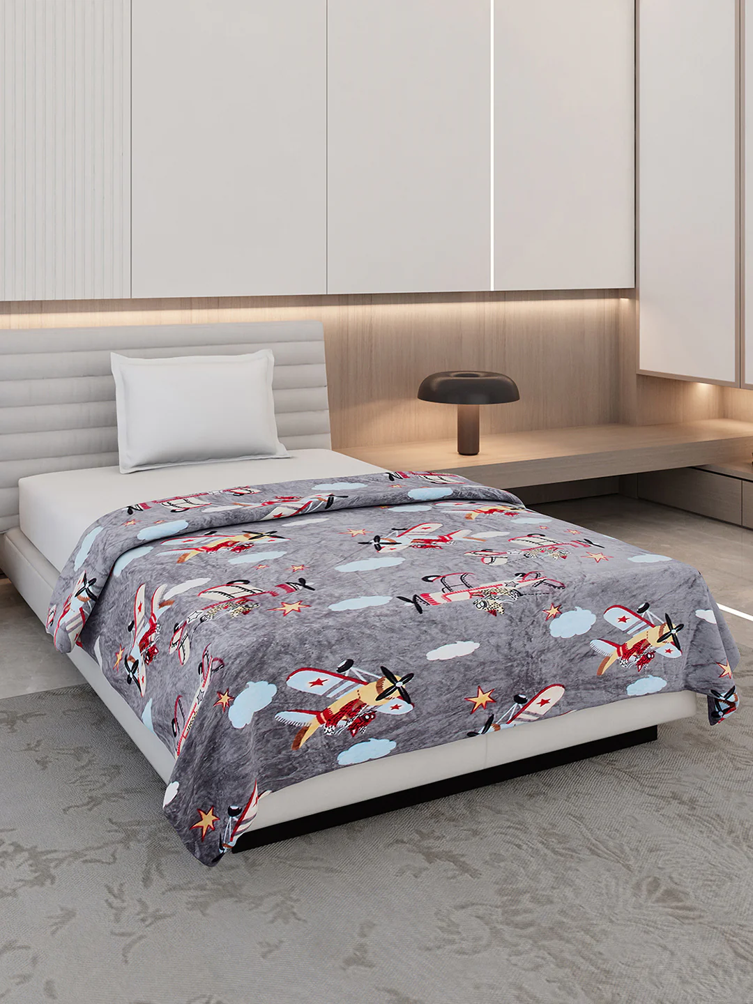 Printed Single Bed 300 GSM Blanket for AC Room - (Ellis)