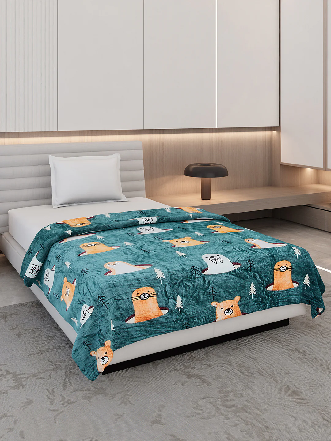 Printed Single Bed 300 GSM Blanket for AC Room - (Ellis)