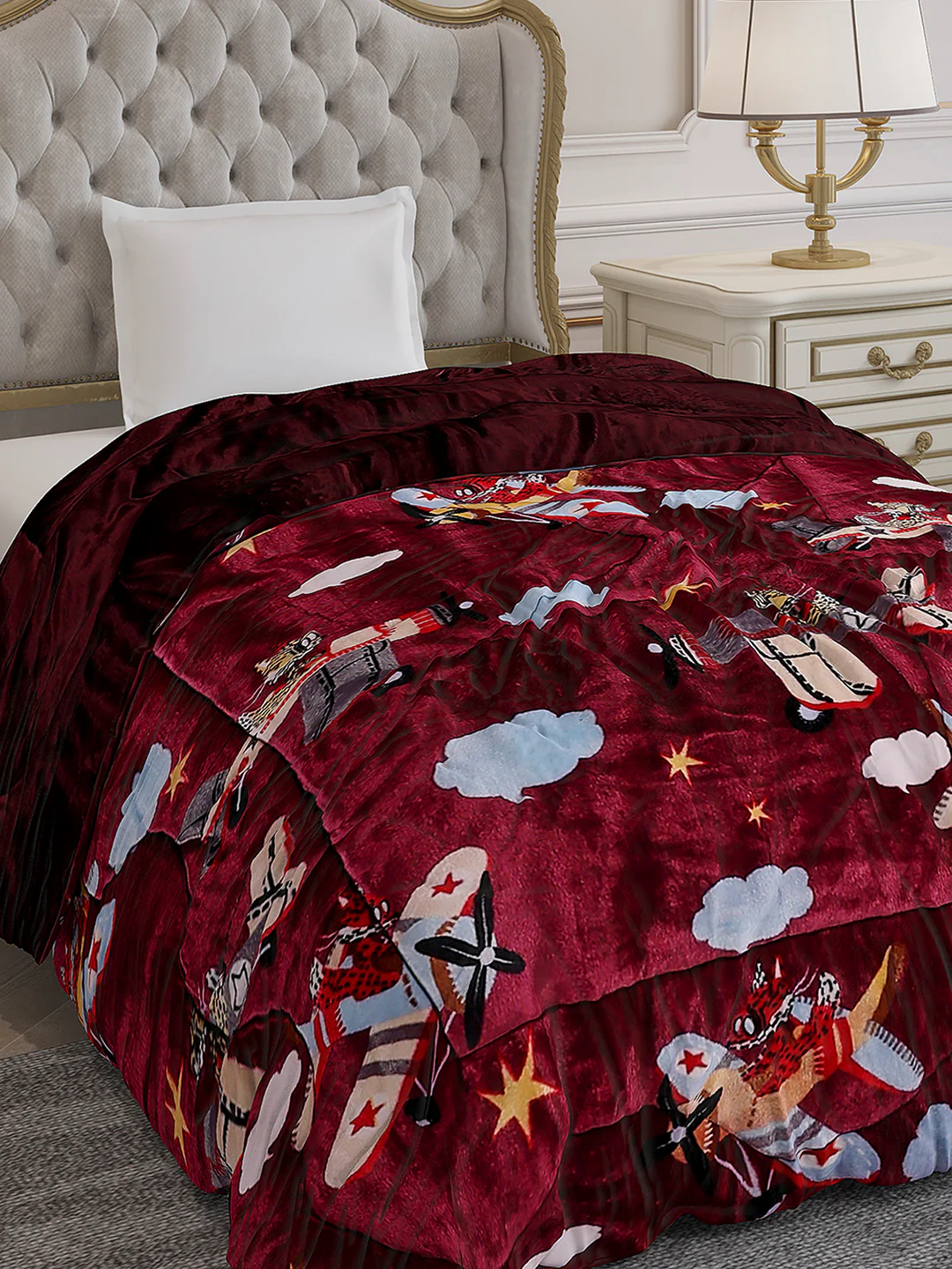 Printed Single Bed 300 GSM Comforter for Mild Winter (Ananya), Weight 720 gm