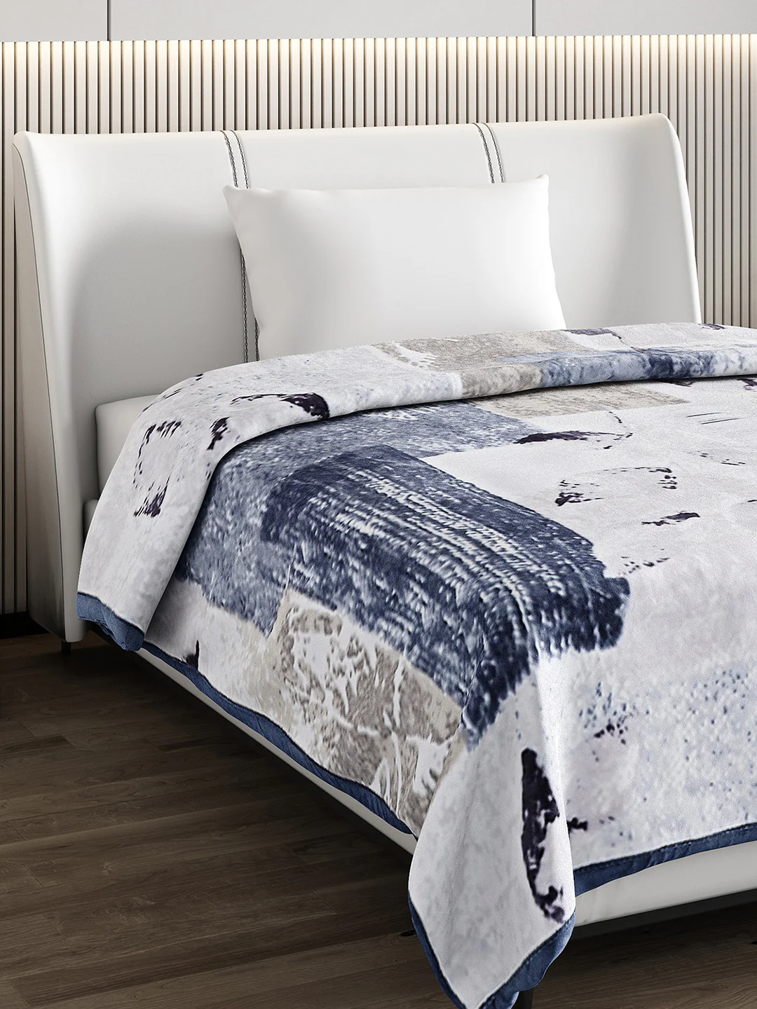 Printed Single Bed 852 GSM Blanket Allen 2 Ply (Weight 3 kg)