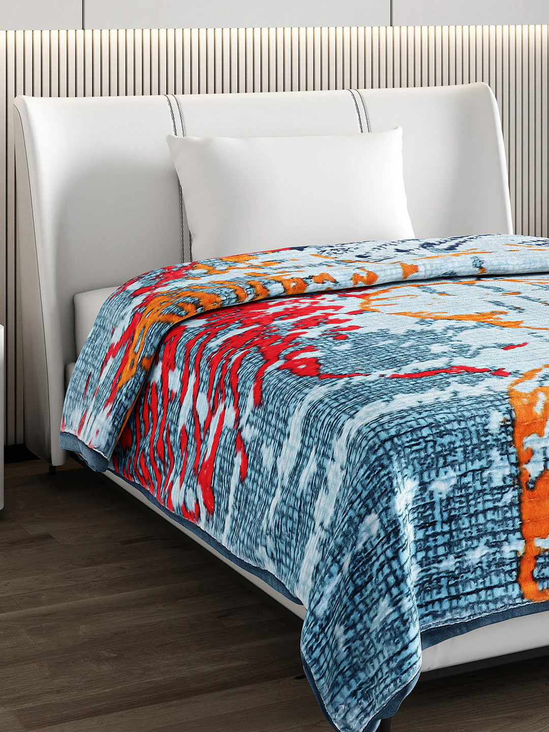 Printed Single Bed 965 GSM Blanket Marco 3 Ply (Weight 3.4 kg)