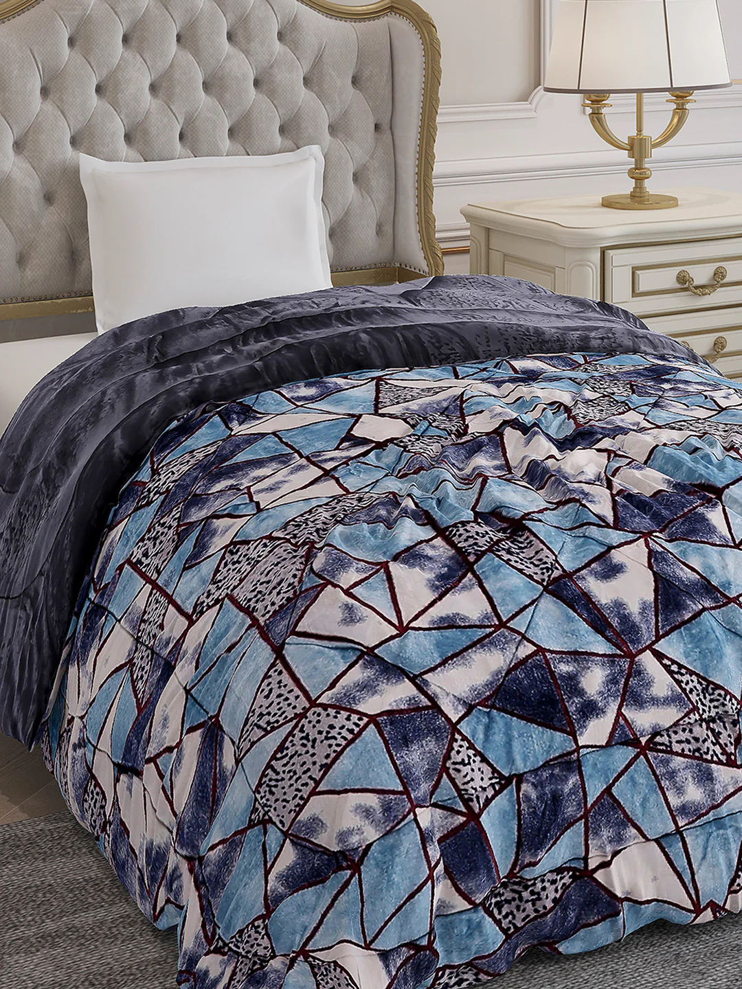 Printed Single Bed 992 GSM Comforter for Winter - (James)