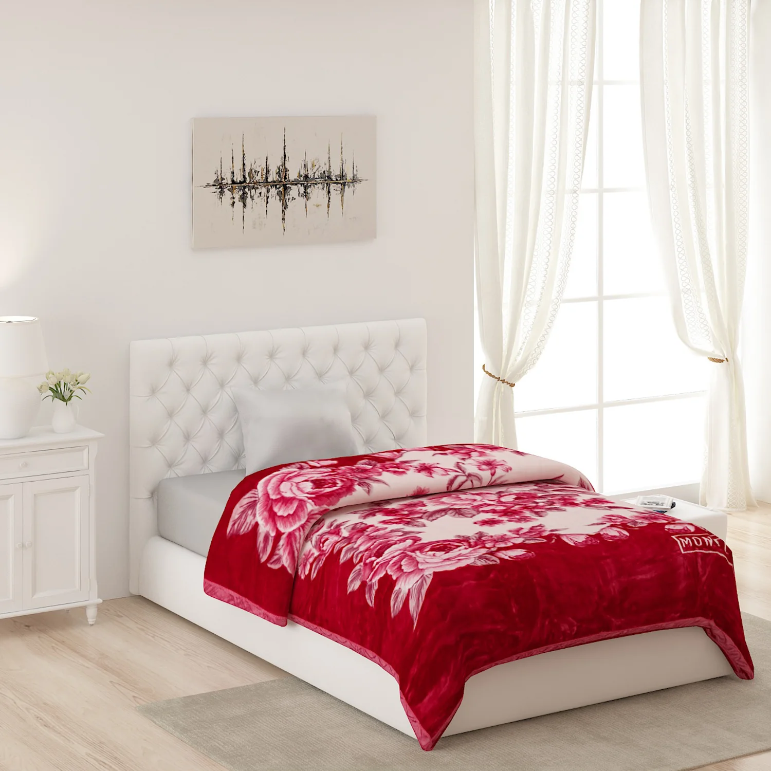 Printed Single Bed Blanket for Heavy Winter -1 Ply