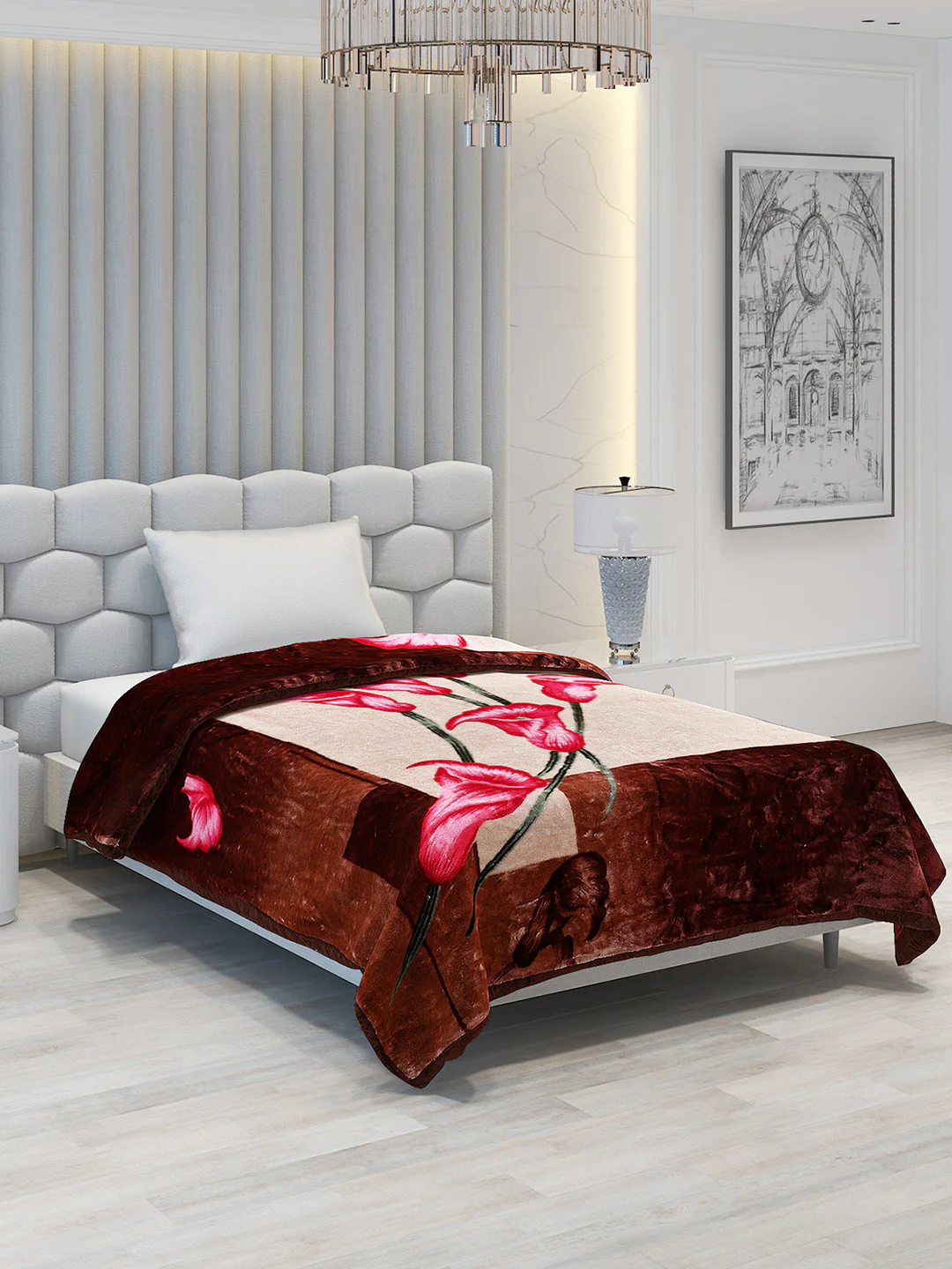 Printed Single Bed Blanket for Heavy Winter -1 Ply