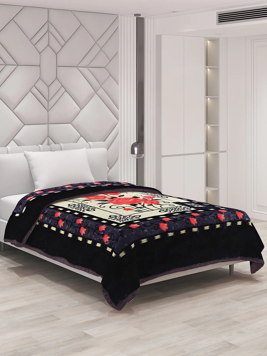 Printed Single Bed Mink Blanket for Mild Winter -1 Ply