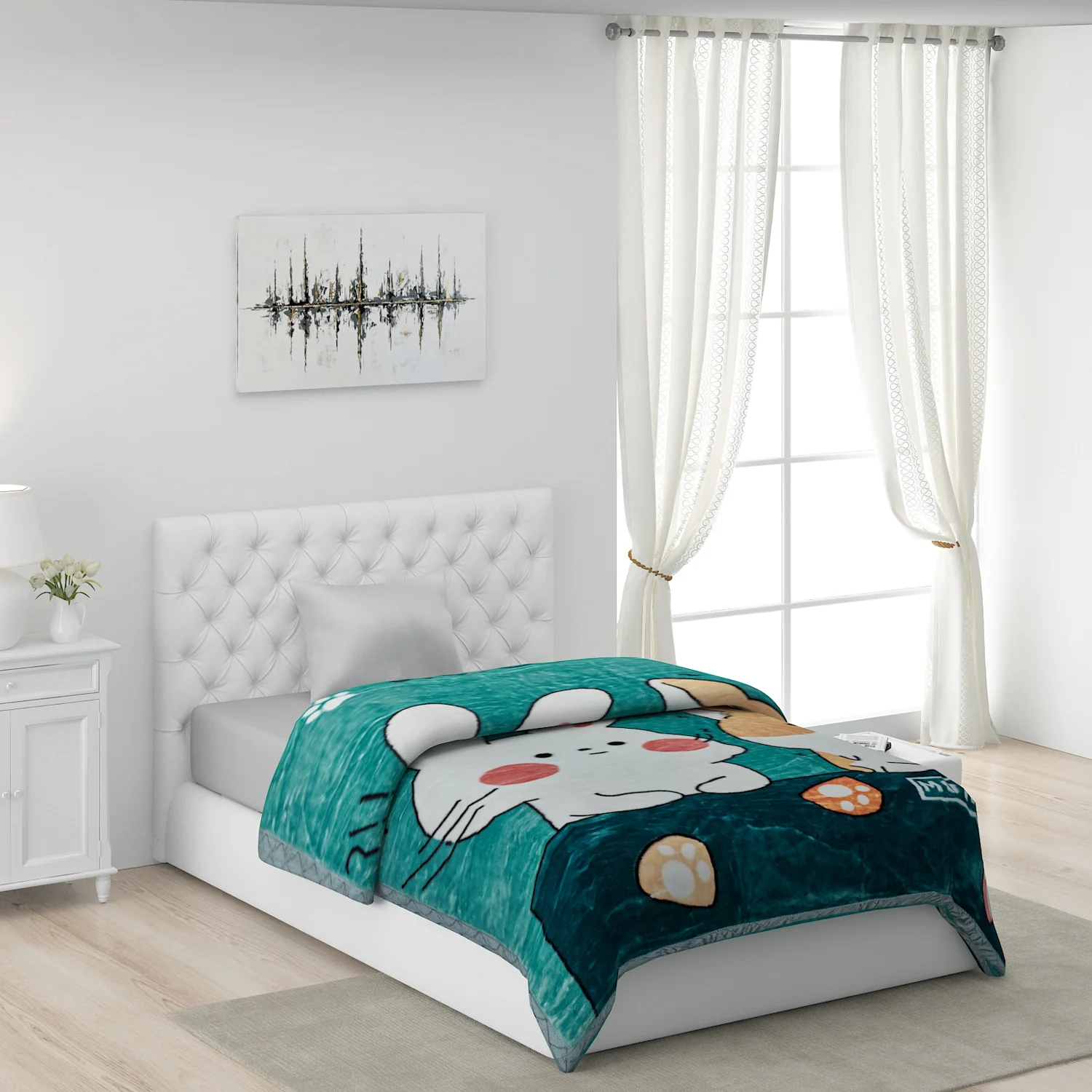 Printed Single Bed Blanket for Mild Winter -2 Ply