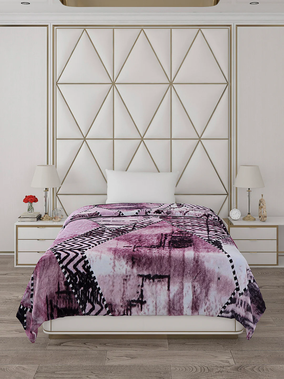 Printed Single Bed Blanket for Mild Winter -2 Ply - Image 2