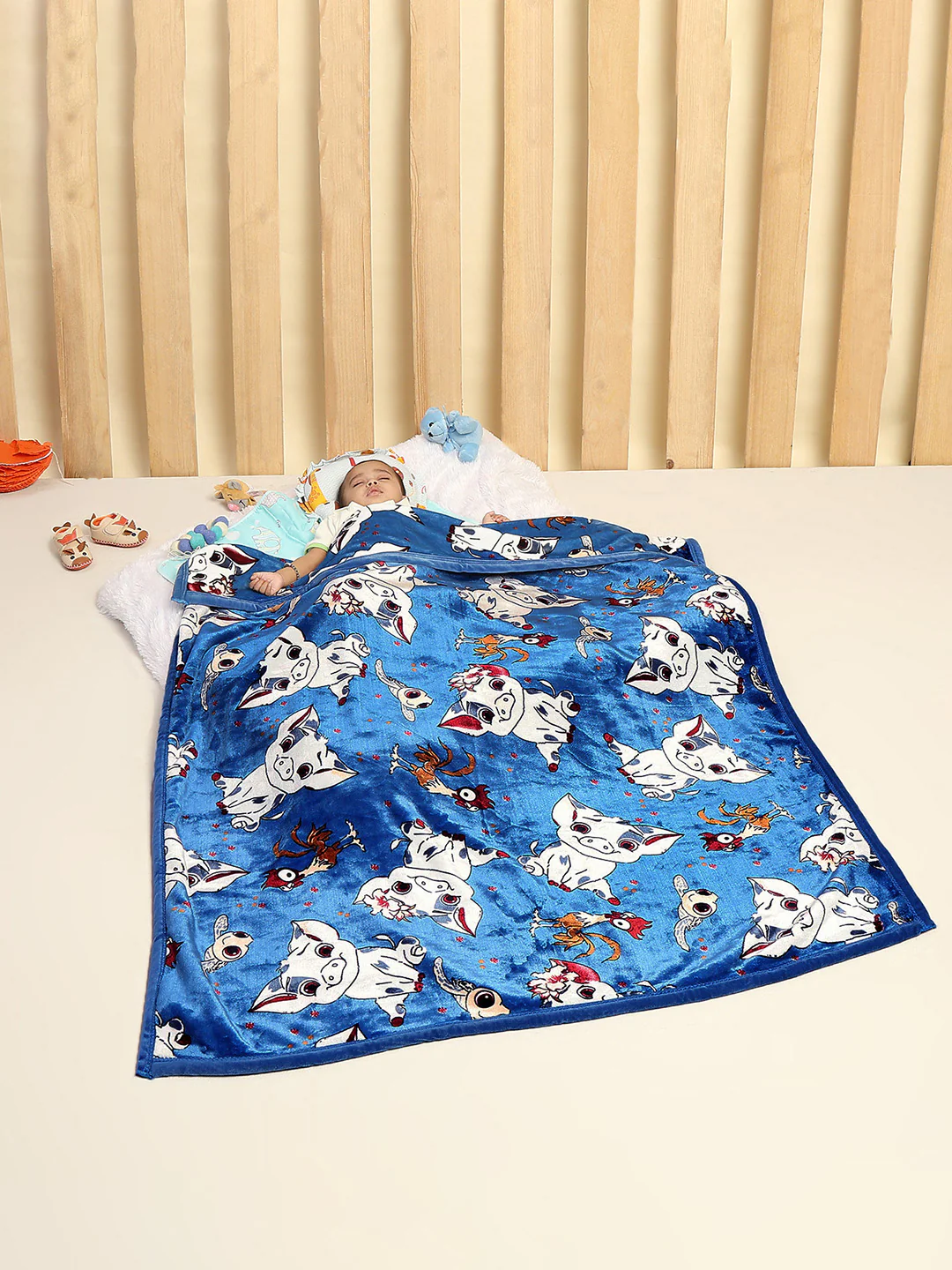 Moana Print Ultra Soft Disney Blue Baby Blanket