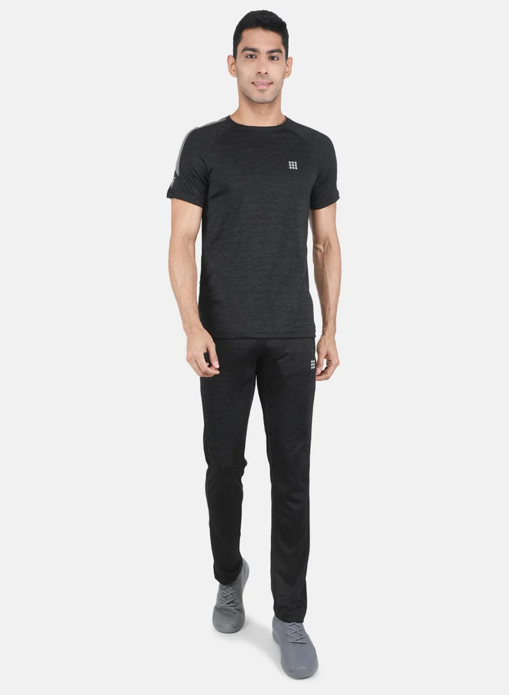 Rock.it Men Black Self Design Tracksuit