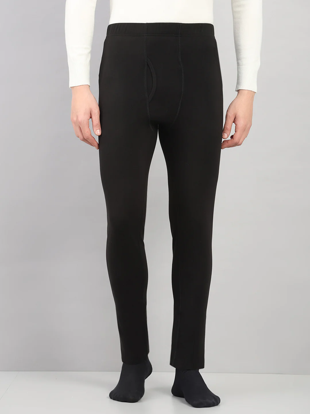 Rock.it Men Black Solid Regular Fit Thermal Lower
