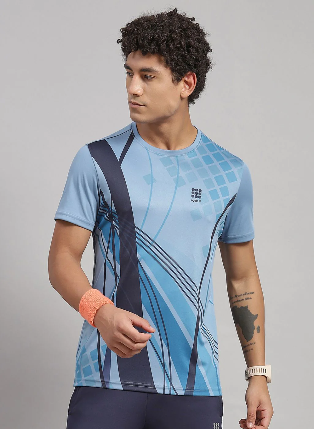 Rock.it Men Blue Printed T-Shirt