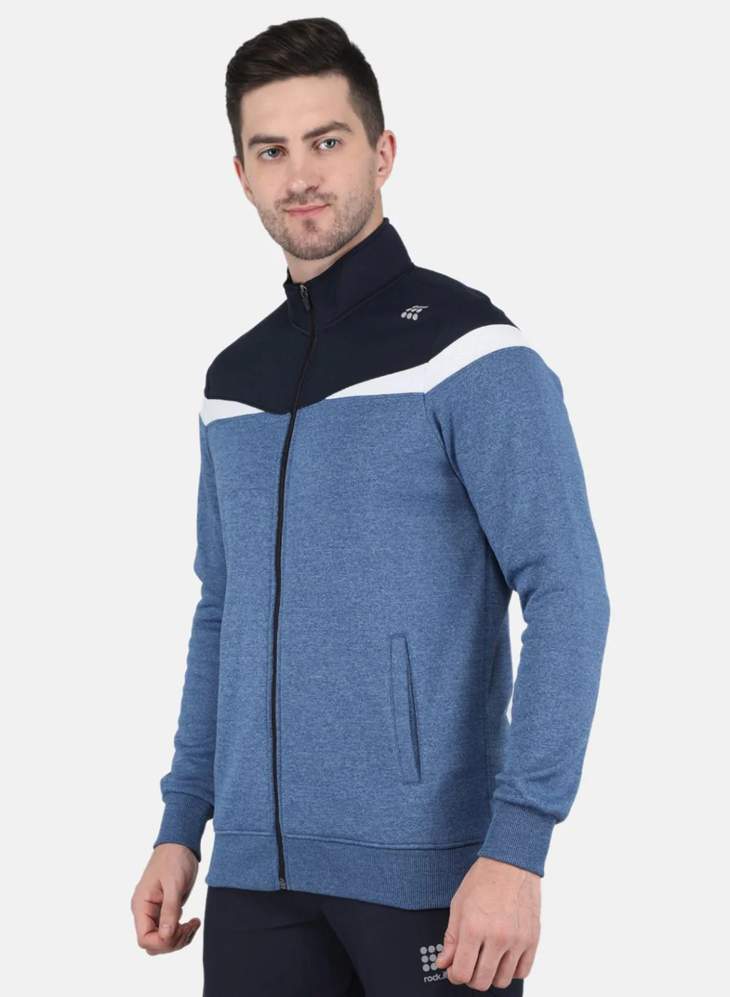 Rock.it Men Blue Solid Sweatshirt - Image 2