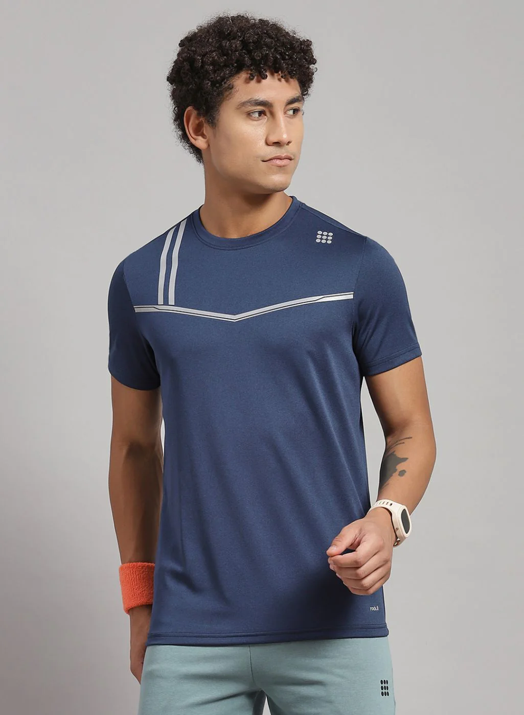 Rock.it Men Blue Solid T-Shirt