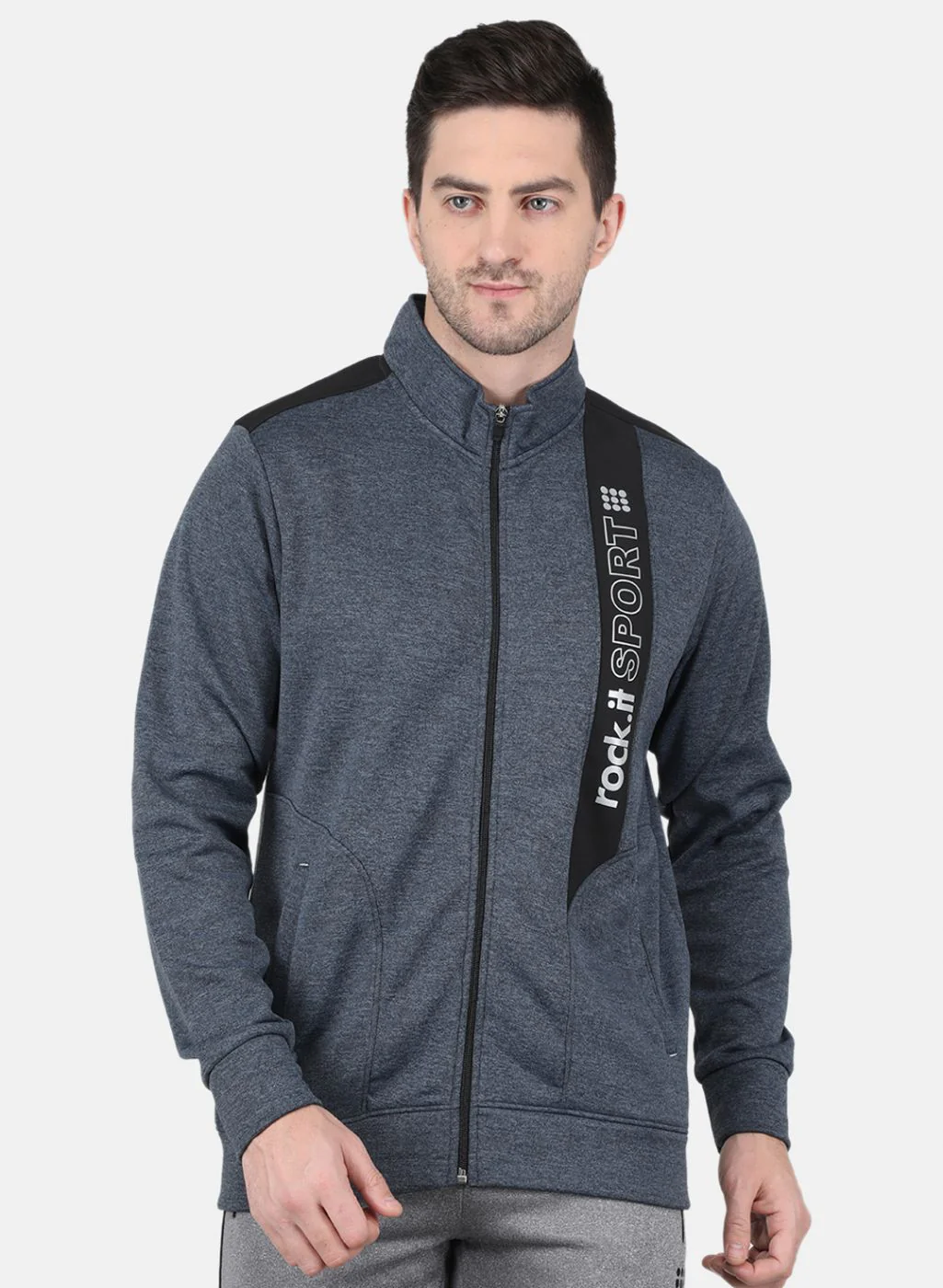 Rock.it Men Grey Printed Sweatshirt
