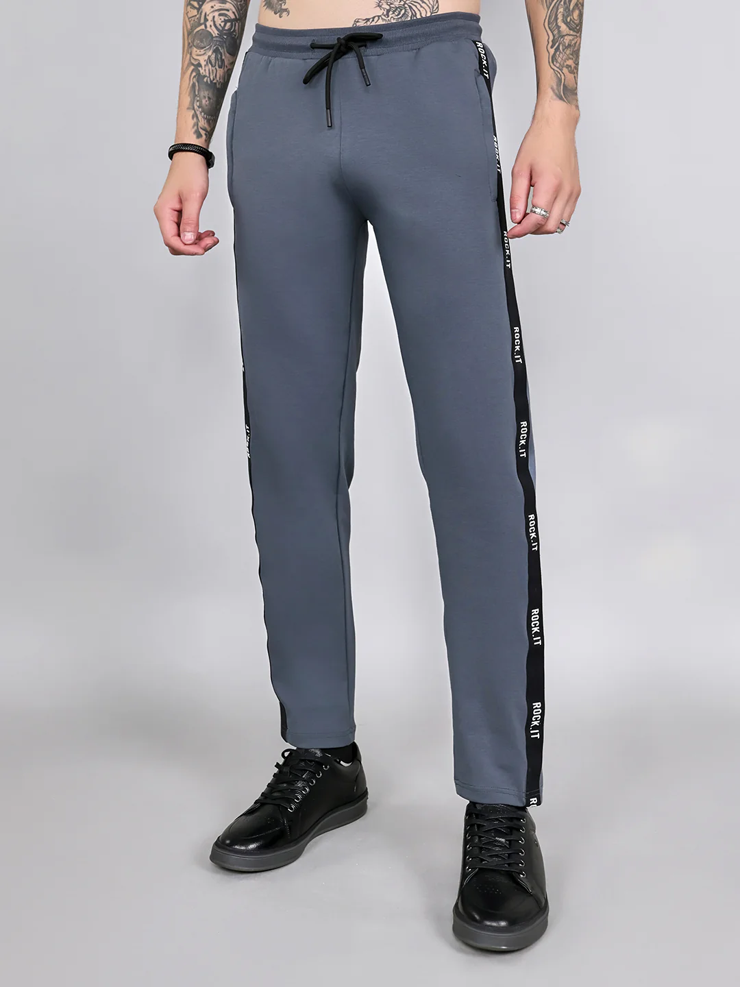Rock.it Men Grey Solid Smart Fit Lower