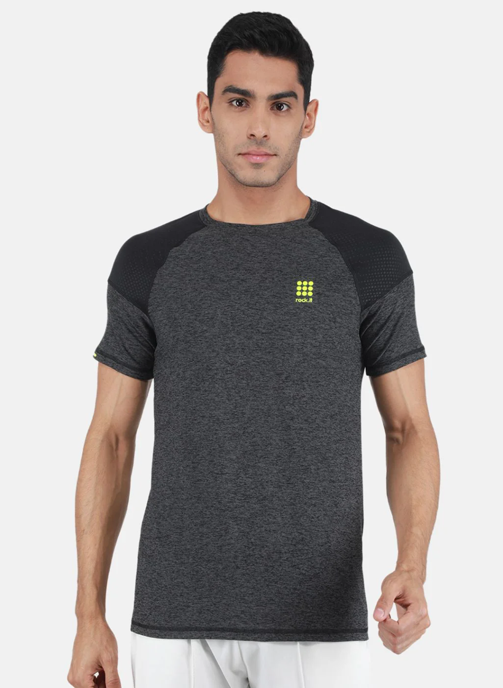 Rock.it Men Grey Solid T-Shirt