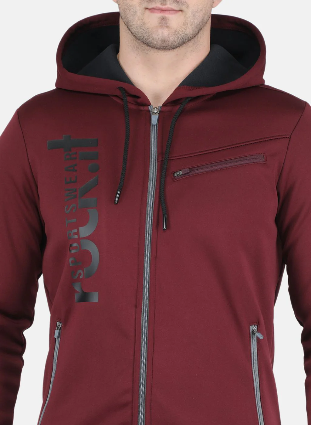 Rock.it Men Maroon Printed Sweatshirt - Image 5