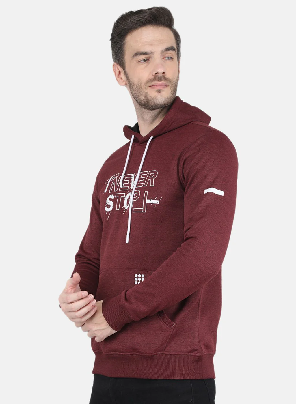Rock.it Men Maroon Printed Sweatshirt - Image 2