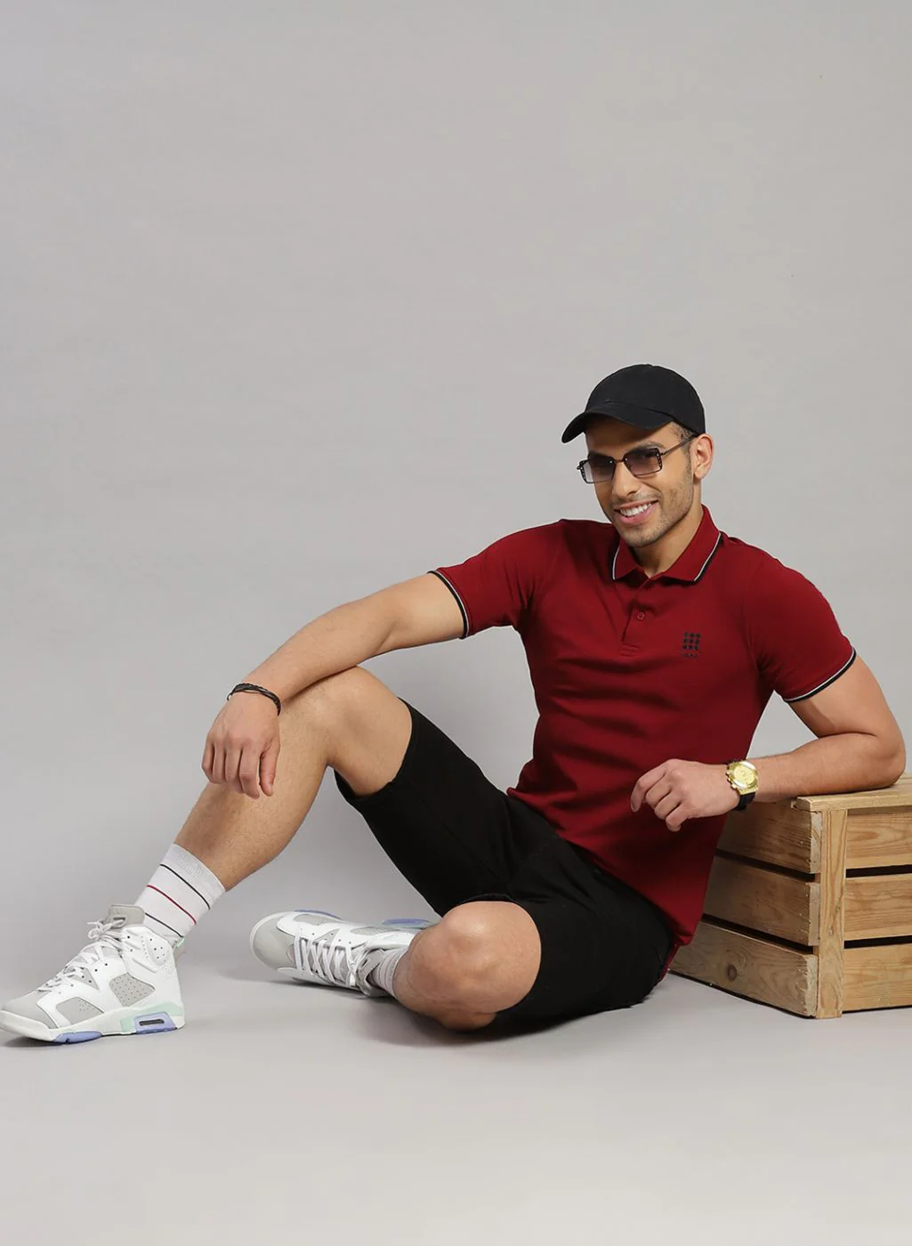 Rock.it Men Maroon Solid T-Shirt