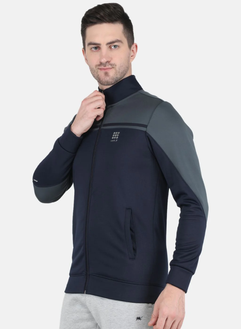 Rock.it Men Navy Blue Solid Sweatshirt - Image 2