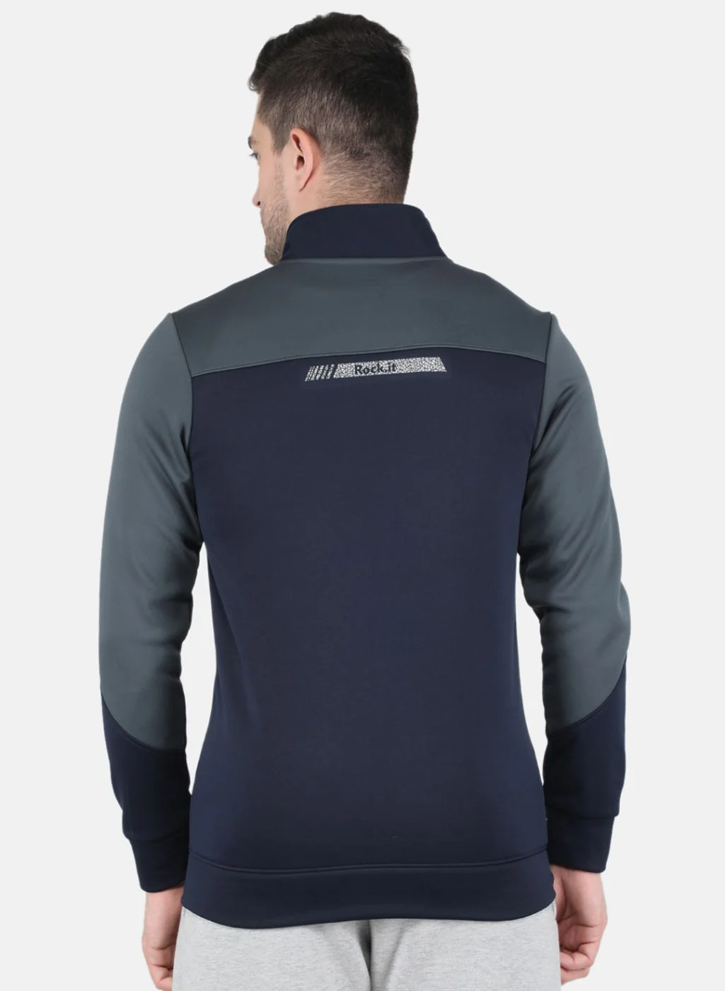 Rock.it Men Navy Blue Solid Sweatshirt - Image 3