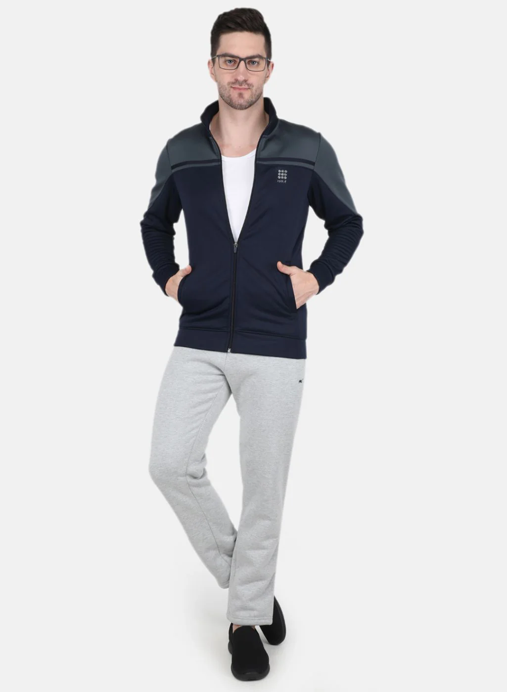 Rock.it Men Navy Blue Solid Sweatshirt - Image 4