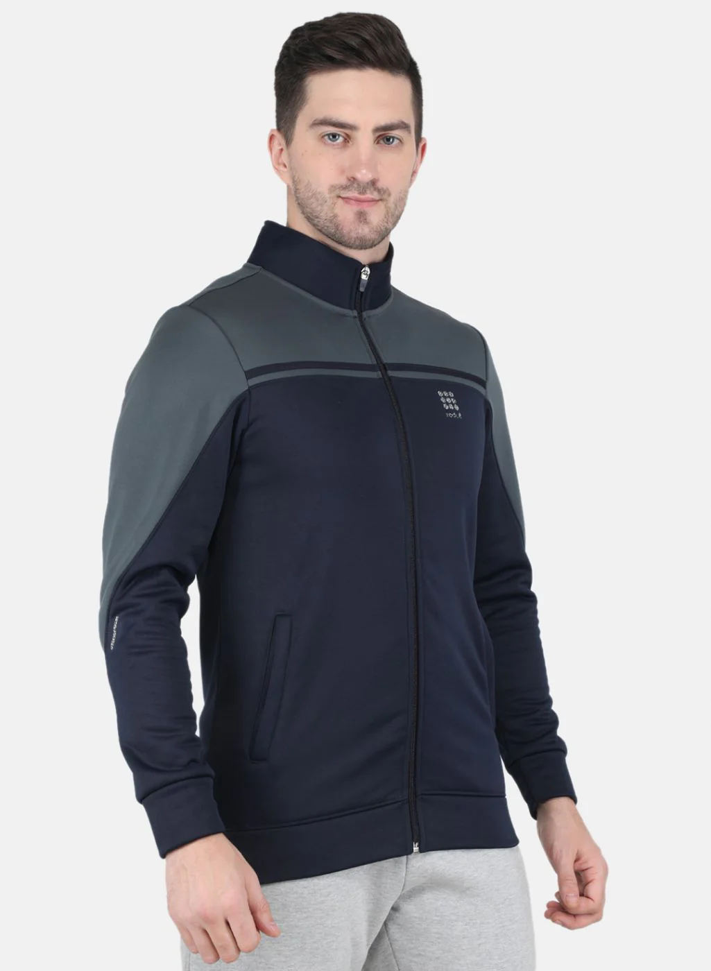 Rock.it Men Navy Blue Solid Sweatshirt - Image 6