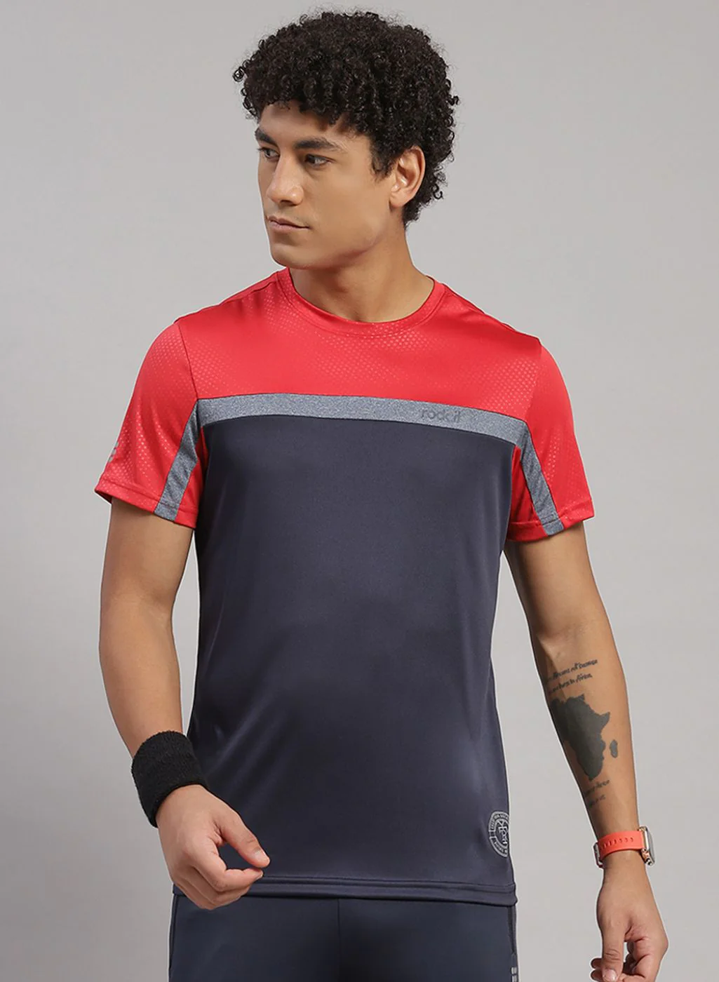 Rock.it Men Navy Blue Solid T-Shirt