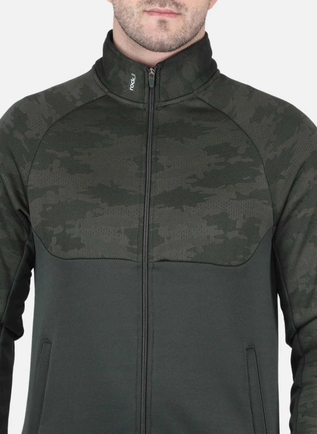 Rock.it Men Olive Self Design Tracksuit - Image 6