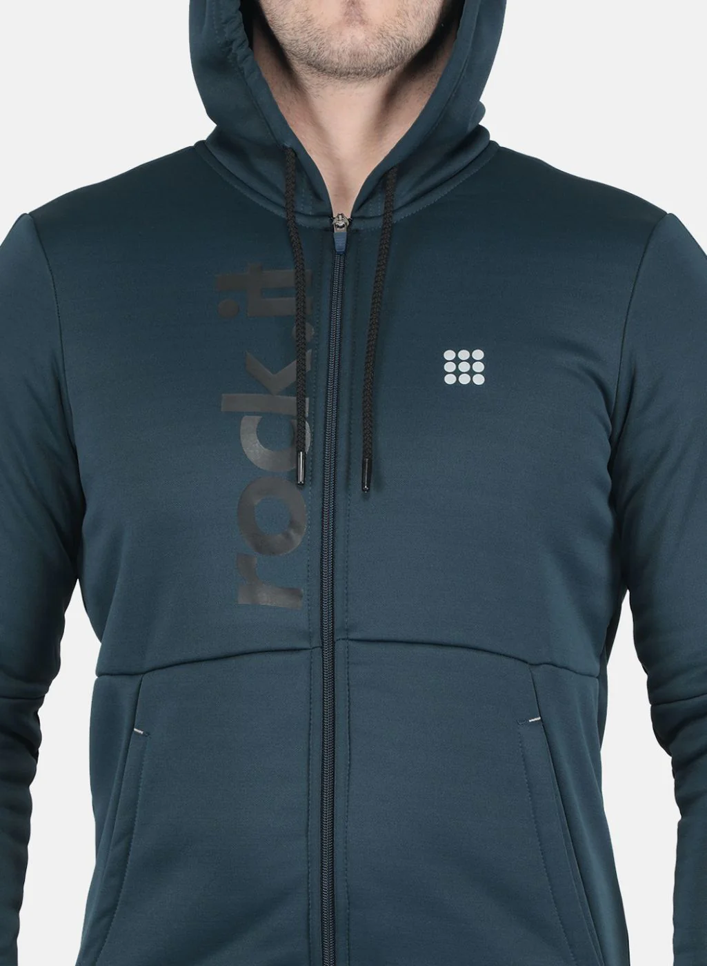 Rock.it Men Teal Blue Printed Sweatshirt - Image 5