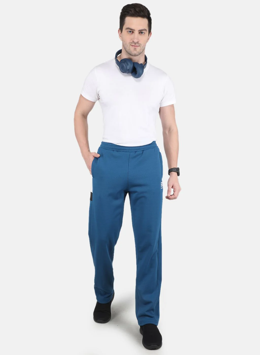 Rock.it Men Teal Blue Smart Fit Track Pant - Image 4