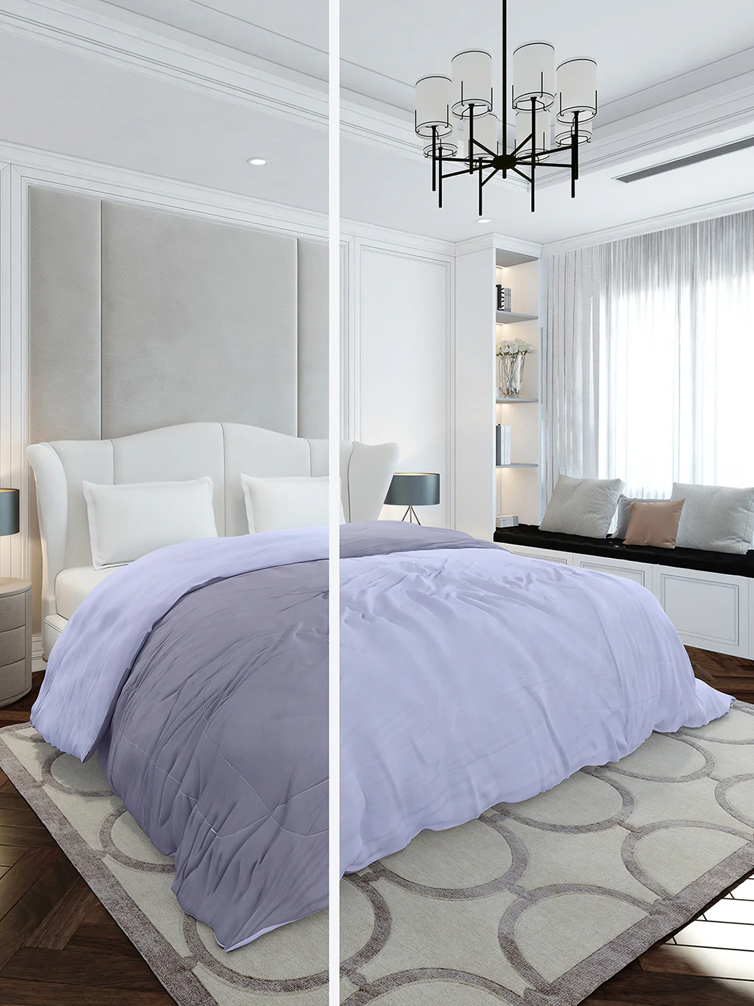 Solid Double Bed 110 GSM Comforter for AC Room - (Icefelgdb)