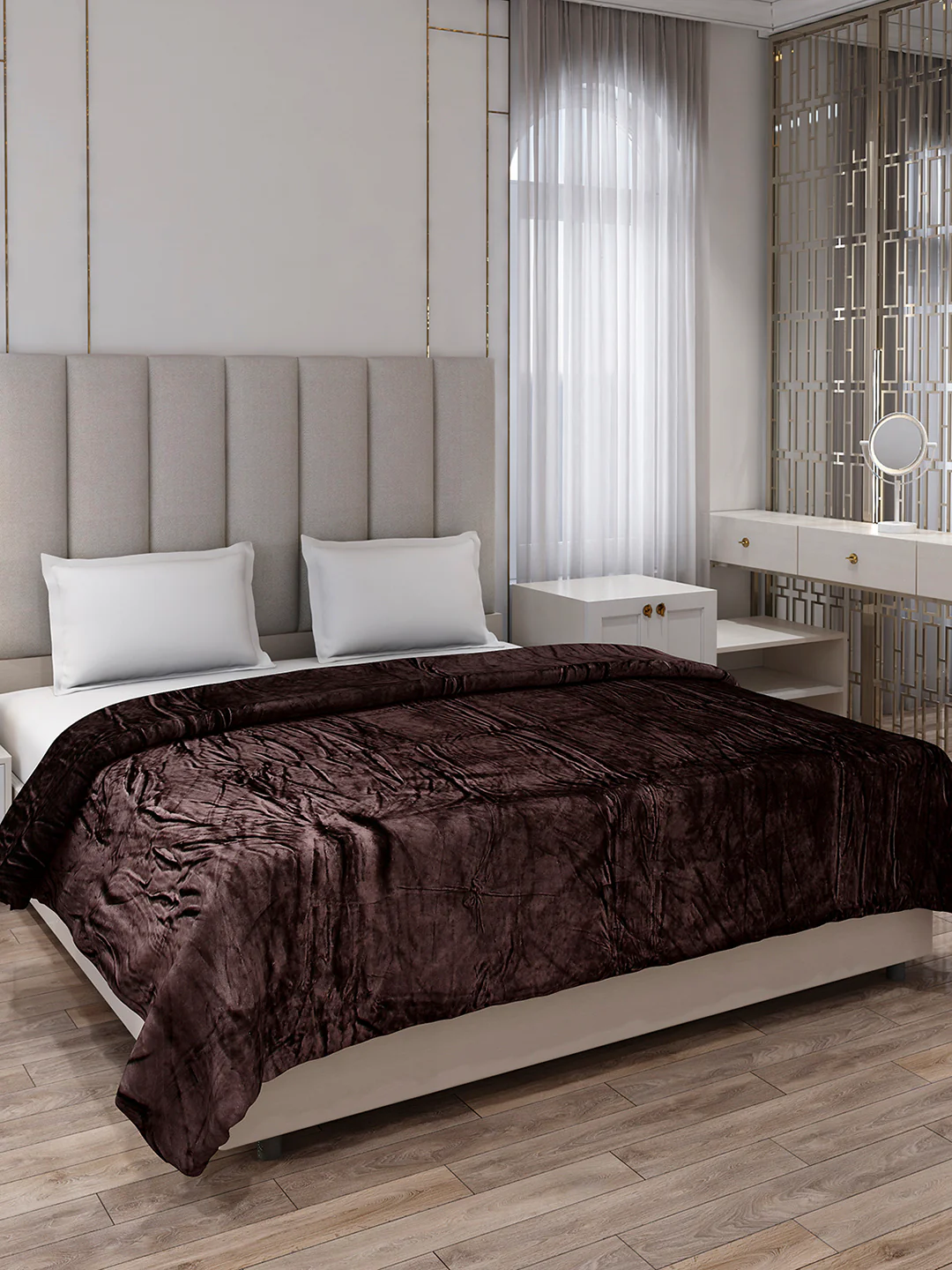 Solid Double Bed 300 GSM Blanket for AC Room - (Fusion)